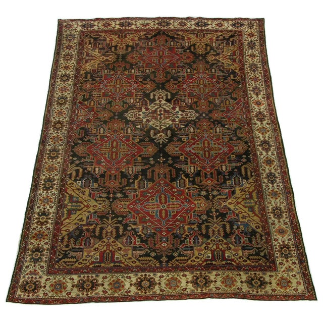 Antique Persian Bakhtiar Rug With Geometric Medallion - 16'5'' X 10'8'' For Sale In Los Angeles - Image 6 of 9
