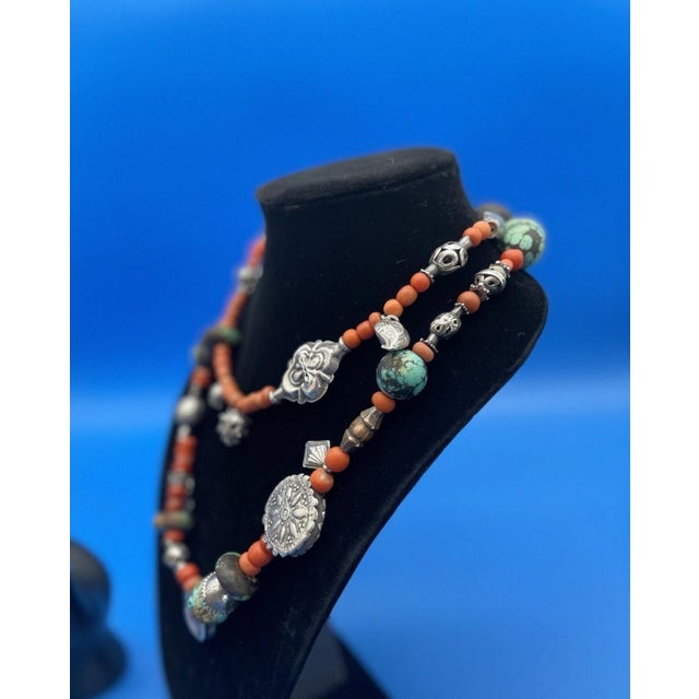 Rare Antique Central Asian Tajik/Uzbek Tribal Necklace. Traditional Central Asian Ancient Jewelry. Beautiful elaborate...