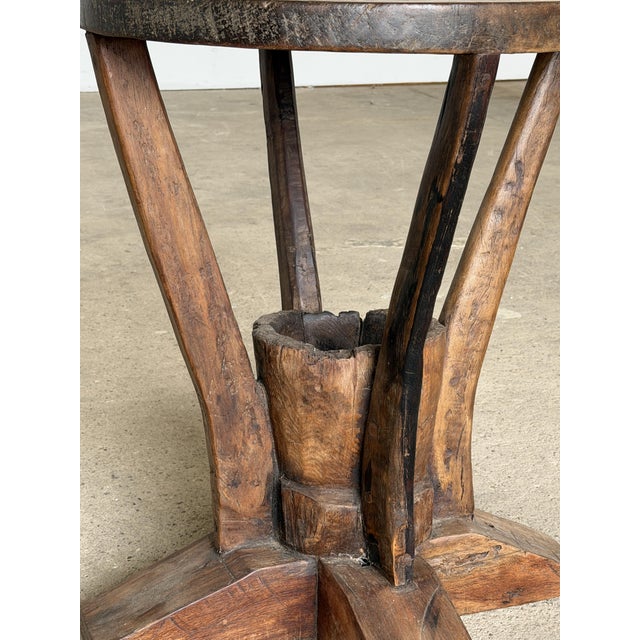 Sculptural Folk Art Side Table in Wood For Sale - Image 9 of 11