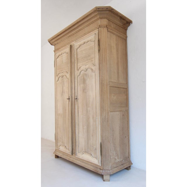 19th Century Belgian Bleached Oak Wardrobe For Sale - Image 16 of 18