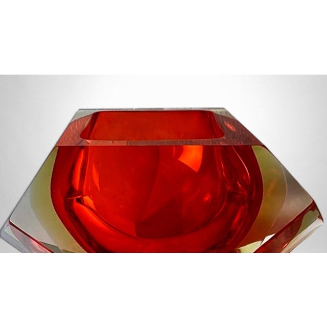 Mandruzzato Style Murano “Sommerso” Glass Ashtray For Sale - Image 6 of 18