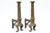 Traditional Antique Brass Fireplace Andirons For Sale - Image 3 of 7