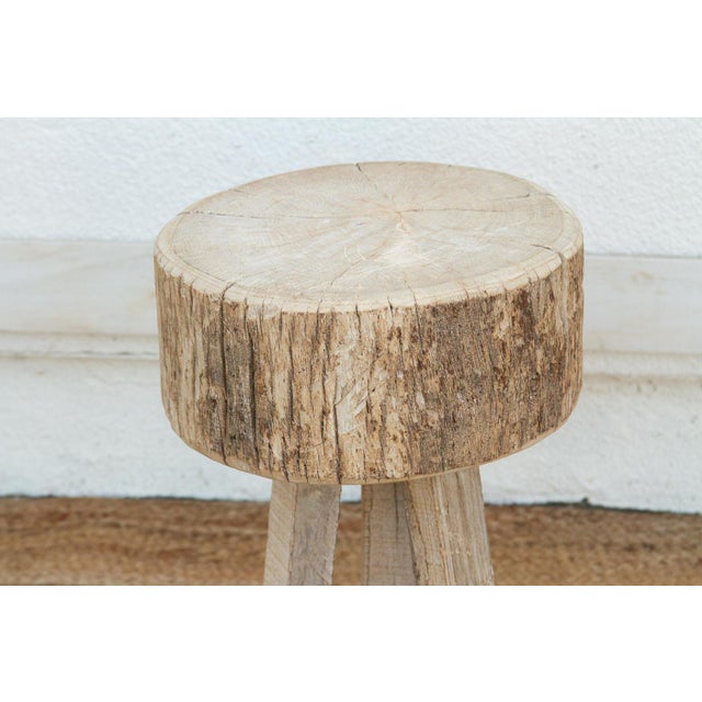 Reconstructed Weathered Wood Side Table For Sale - Image 4 of 6
