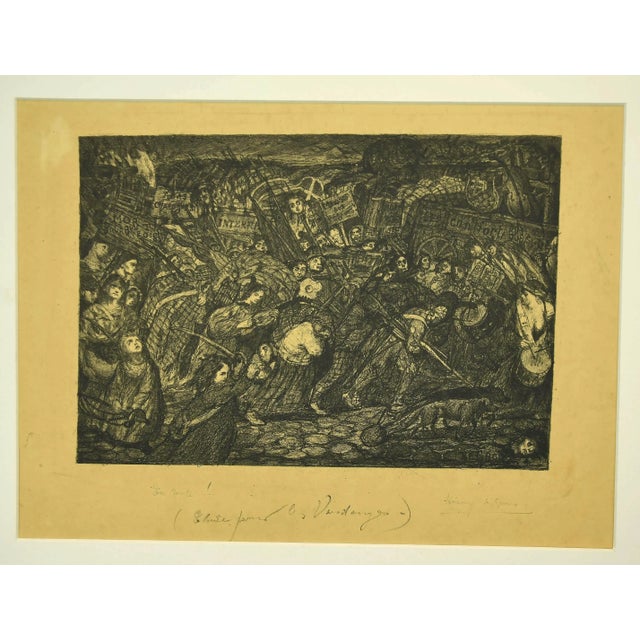 En Route is an original lithograph on paper realized by Henry de Groux. Hand-signed by the artist on the lower right...