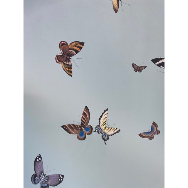 36"*96", Butterfly Wallpaper in Light Blue Ground Color For Sale - Image 4 of 8
