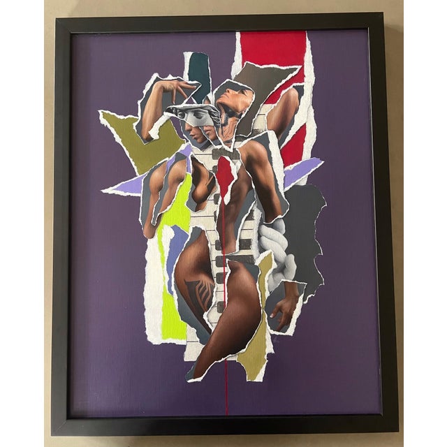 In "RemixD-5 (Grape Soda)," a dynamic composition unfolds through fragmented figures that emerge from a richly colored...