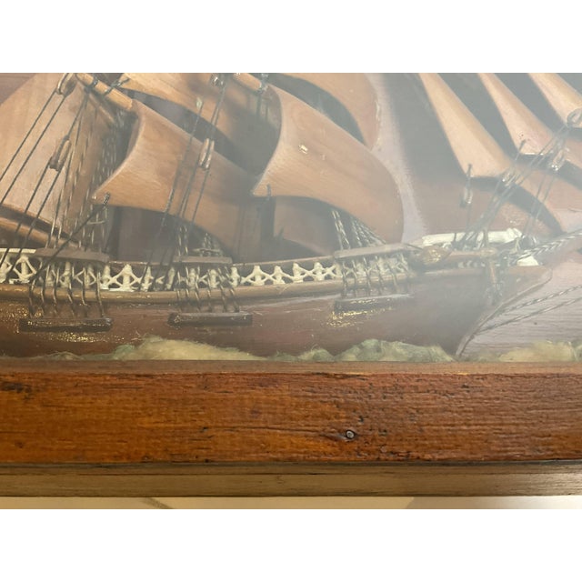 Traditional Antique Shadowbox Ship Model For Sale - Image 3 of 12