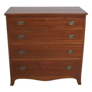 Bench Made Federal Style Mahogany Inlaid Chest For Sale