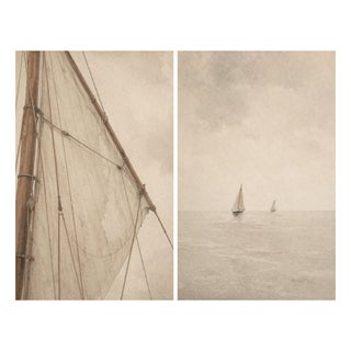 Coastal Nautical Study Set, Sailboat & Rigging Art Prints, 24" × 36" (Set of 2) For Sale