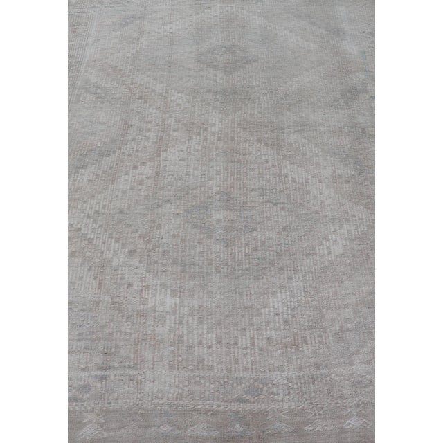 Textile Vintage Hand Woven Turkish Embroidered Rug With Geometric Diamond Design For Sale - Image 7 of 12