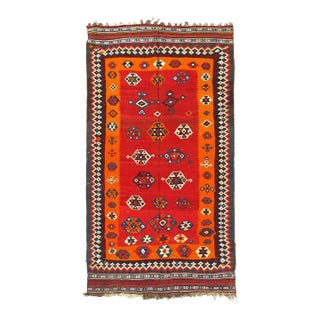Pasargad DC Red Vintage Persian Reversible Kilim Flat Weave For Sale