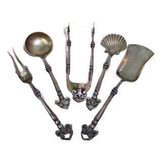 Vintage Late 19th Century Hors D'oeuvres Sterling Silver - Set of 5 For Sale