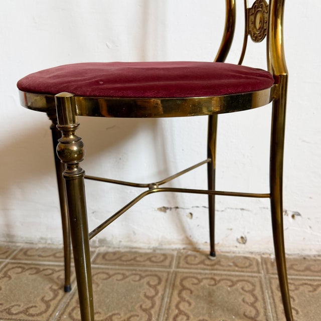 Mid-Century Modern Hollywood Regency Brass Chair attributed to Paolo Buffa, Italy, 1950s For Sale - Image 13 of 17
