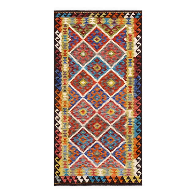 Pasargad Home Kilim Multi Wool Area Rug- 3' 5'' X 6'11'' For Sale