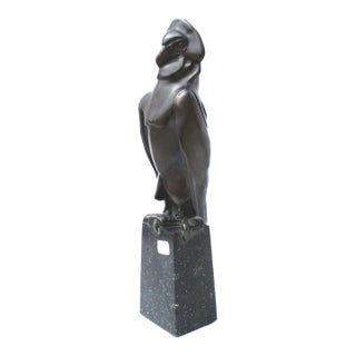 Art Deco Hunting Bird Sculpture on Porphyry Plinth For Sale