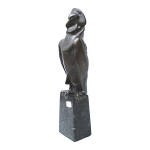 Art Deco Hunting Bird Sculpture on Porphyry Plinth