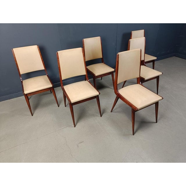 Beige Mid-Century Italian Dining Chairs, 1950s, Set of 6 For Sale - Image 8 of 13