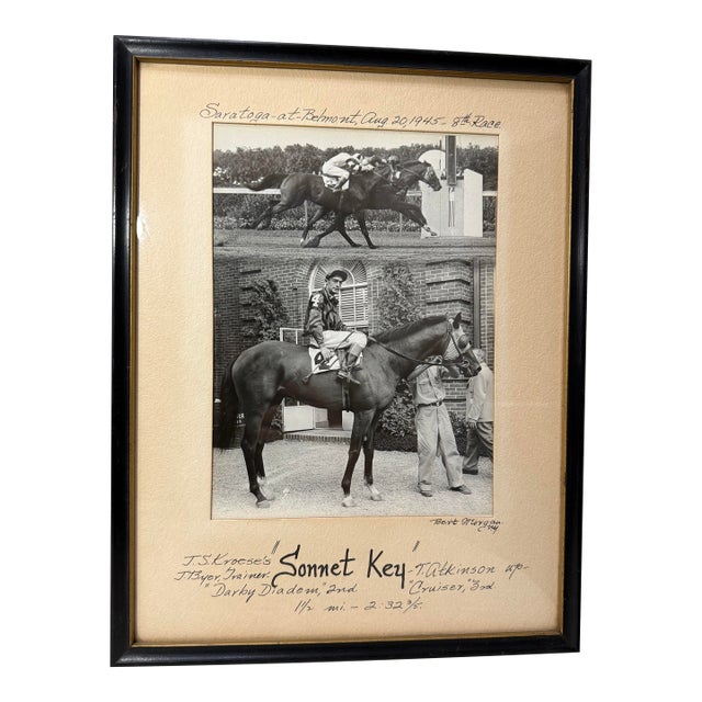 Vintage 45 Original Bert Morgan Sonnet Ke Belmont Horse Racing Jockey Photograph For Sale