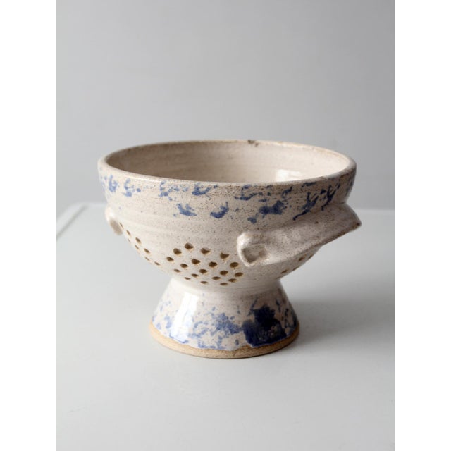 Vintage Handmade Studio Pottery Colander For Sale - Image 9 of 15