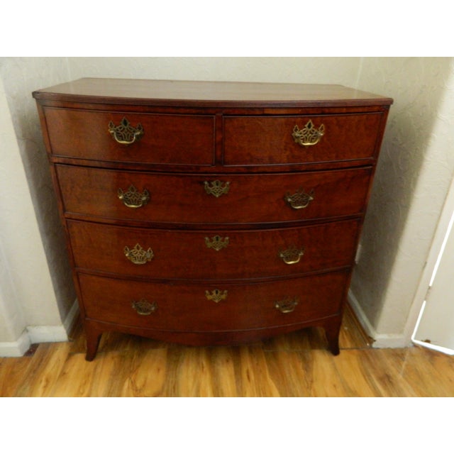 Wood Regency Mahogany Bow Front Chest of Drawers For Sale - Image 7 of 18