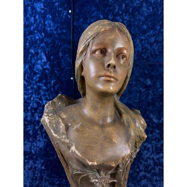19th Century According to Villanis, Edelweiss 1890s, Ceramic For Sale - Image 5 of 8