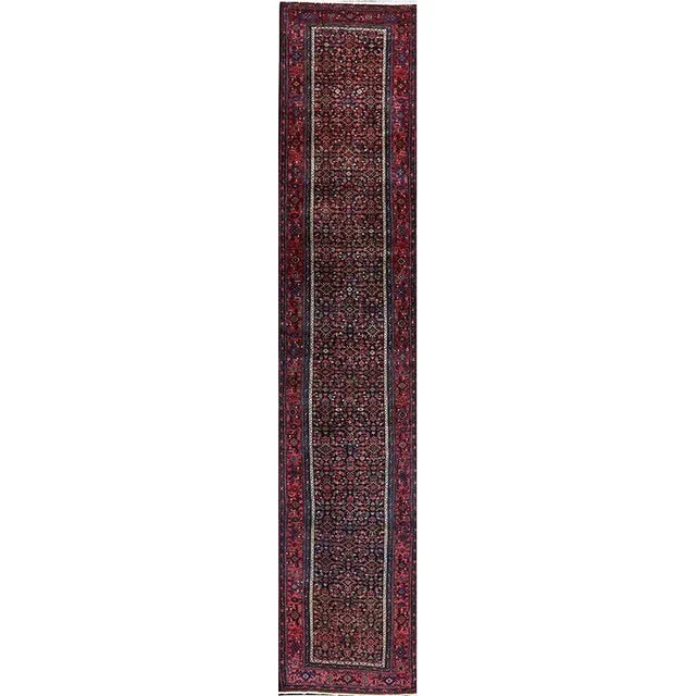 1920s Old Persian Bijar Runner Rug 3’4″ X 17’6″ For Sale - Image 12 of 12