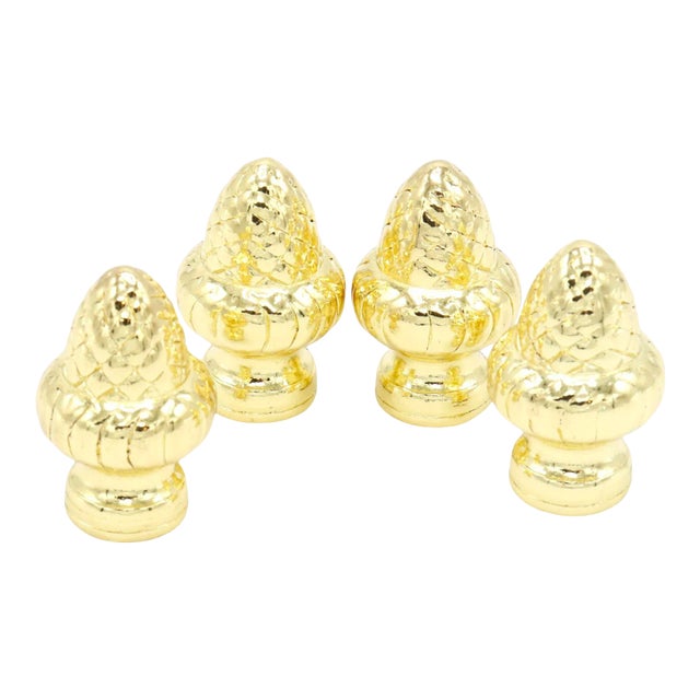 Brass Acorn Lamp Finials - Set of 4 For Sale