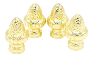 Brass Acorn Lamp Finials - Set of 4