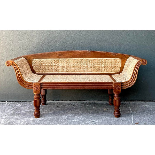 Vintage Anglo Indian Cane Settee For Sale - Image 12 of 12