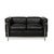 LC 2 3-Seater and 2-Seater Sofas in Black Leather by Le Corbusier for Cassina, Set of 2 For Sale - Image 16 of 18