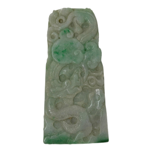 Natural Stone Dragon Motif Carving Display Plaque Art