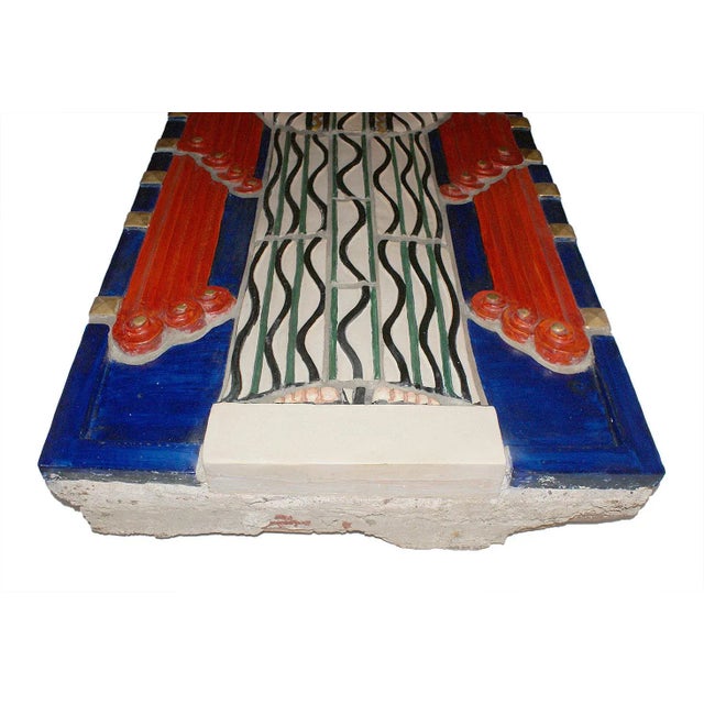 Stone Vintage Art Deco Style Polychrome Terracotta Angel For Sale - Image 7 of 13