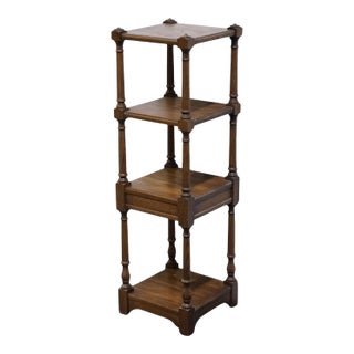 Pennsylvania House Solid Oak Rustic European Style 12" Square Tiered Shelf / Etagere For Sale