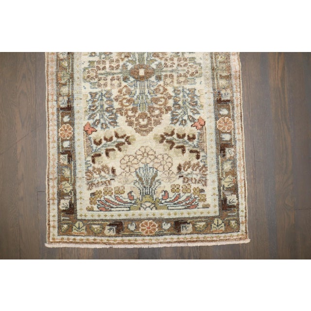 Mid 20th Century Antique Persian Hamedan Small Powder Room Rug - 1'11" x 3'2" For Sale - Image 5 of 5