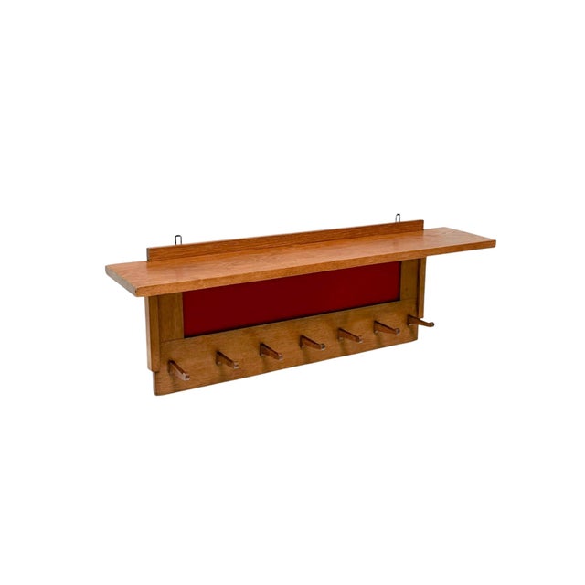 Art Deco Modernist Wall Coat Rack in Oak and Lacquer by Jan Brunott, 1920s For Sale - Image 12 of 12