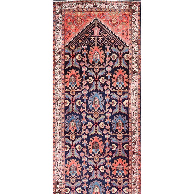 Long Antique Persian Hamadan Runner with All-Over Sub-Geometric Design. Keivan Woven Arts / rug EMB-22145-15076, country...