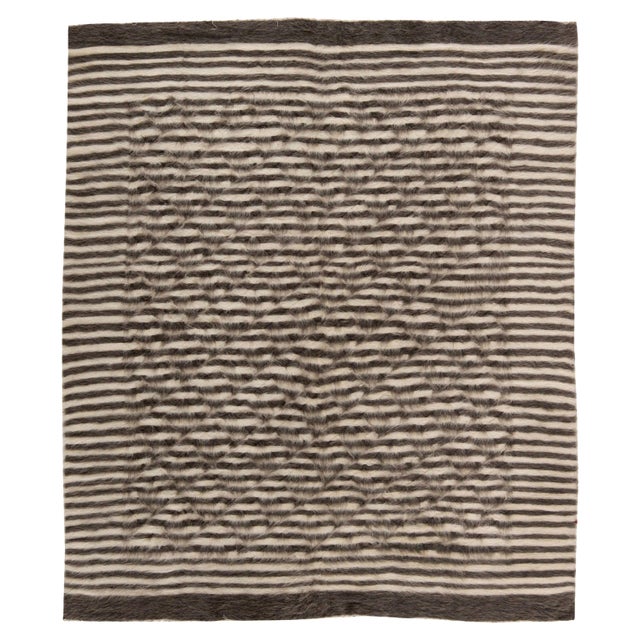 Taurus Collection Modern Striped Goat Hair Rug by Doris Leslie Blau For Sale