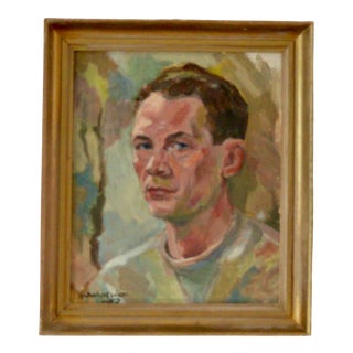 G. Cannlivio, Portrait of the Man, 1960s, Oil on Panel, Framed For Sale