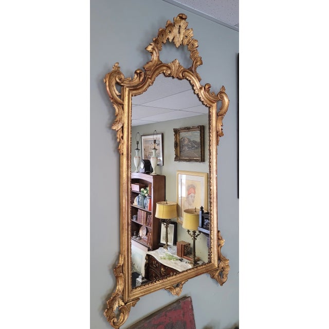 Rustic European 1950s Vintage Gold Florentine Mirror For Sale - Image 3 of 9