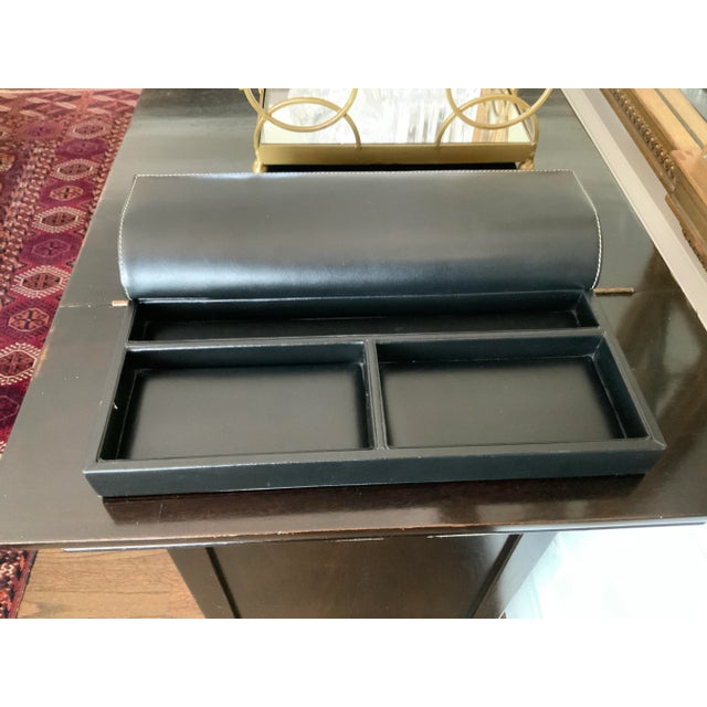 1980s Levenger Black Leather Desk Organizer For Sale - Image 11 of 11
