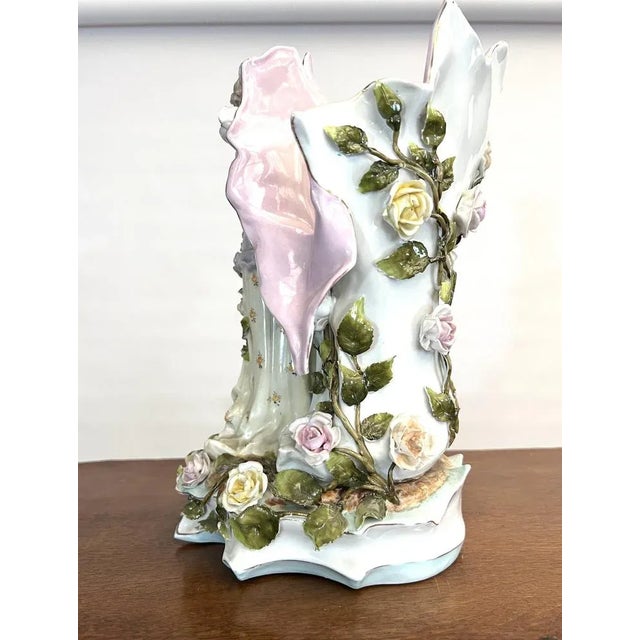 Large Art Nouveau Vase in German Slip For Sale - Image 9 of 12