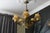French Art Deco Bronze Chandelier with Marbled Beige Mushroom Glass Shades, 1930s For Sale - Image 11 of 18