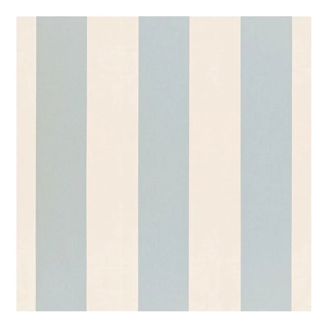 Sample - Schumacher Beaufort Awning Stripe Fabric in Ciel For Sale