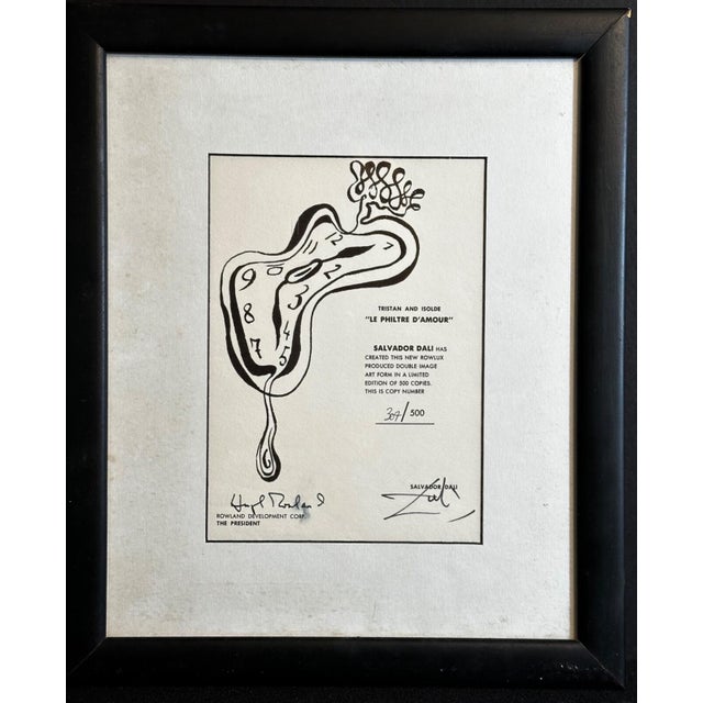 1970s 1970s Share Dali Tristan & Isolde Litho on Rowlux W/Added Color Framed H/Sig Certificate Art For Sale - Image 5 of 5