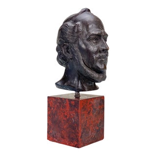 Vintage Traditional Figural Man S Bust Sculpture by Angelo DI Maria For Sale