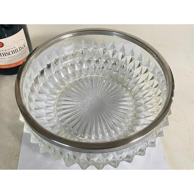 Metal 20th Century Glass Dish Vide-Poche Bowl Glass and Metal Round Pattern, France For Sale - Image 7 of 9