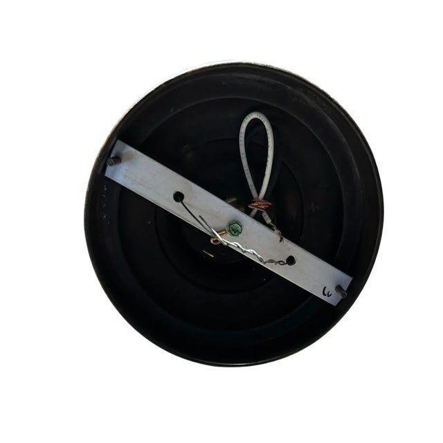 American 1910s Hand Painted Glass Flushmount on Rare Brass Holder For Sale - Image 3 of 4