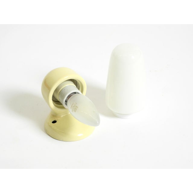 White Mid-Century Modern Glass and Ceramic Wall Lamp by Wilhelm Wagenfeld, 1950s For Sale - Image 8 of 13