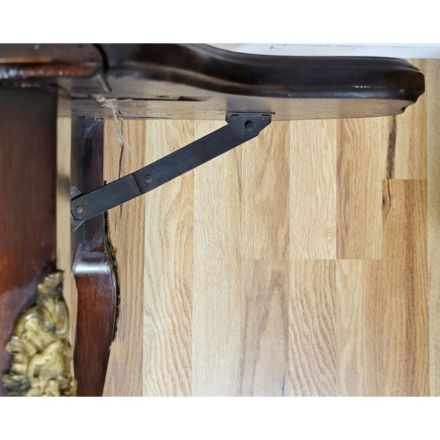 Antique American Made French Louis XV Marquetry Drop Leaf Center Table Desk For Sale - Image 18 of 18