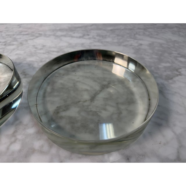 1960s Ward Bennett for Salviati Murano Clear Glass Vide-Poche / Catch-All - A Pair For Sale In West Palm - Image 6 of 9